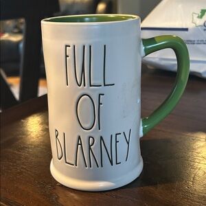 Rae Dunn White and Green 'Full of Blarney' Mug
